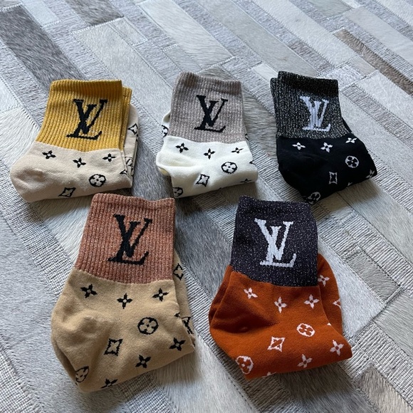 Accessories - Crew Socks - LV Crew Socks w/Bling